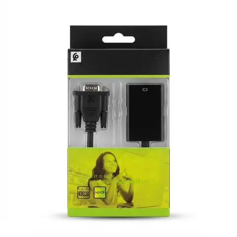 محول VGA إلى HDMI بدقة Full HD 1080p مع صوت - محول فيديو للكمبيوتر والشاشات والتلفزيون - محولات وHUB بالجملة Errayhany Grossiste المغرب