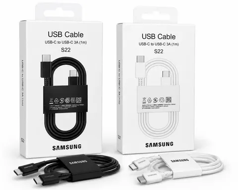 كابل USB-C إلى USB-C سامسونج S22 أصلي 3 أمبير (1 متر) – شحن سريع ومزامنة - كابلات بالجملة Errayhany Grossiste المغرب