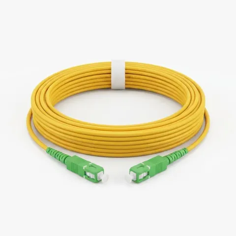 كابل ألياف بصرية أحادي الوضع SC/APC-SC/APC 9/125µm 20 متر أصفر - أداء عالي لشبكات FTTH - كابلات بالجملة Errayhany Grossiste المغرب