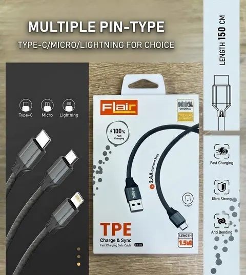 CABLE FLAIR TPE IPHONE FR01 - هواتف بالجملة Errayhany Grossiste المغرب