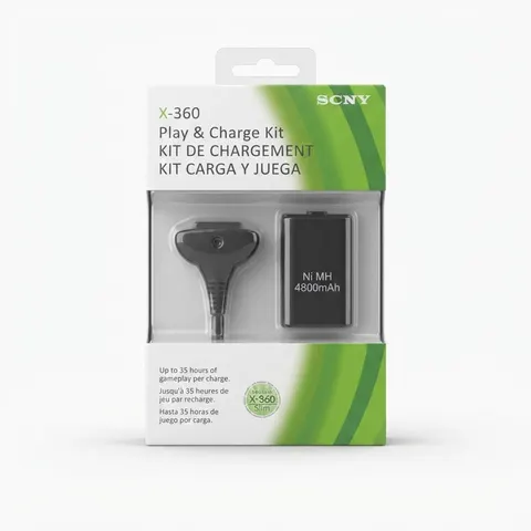 طقم بطارية وكابل شحن SCNV X-360 4800mAh لجهاز تحكم Xbox 360 - بطاريات بالجملة Errayhany Grossiste المغرب